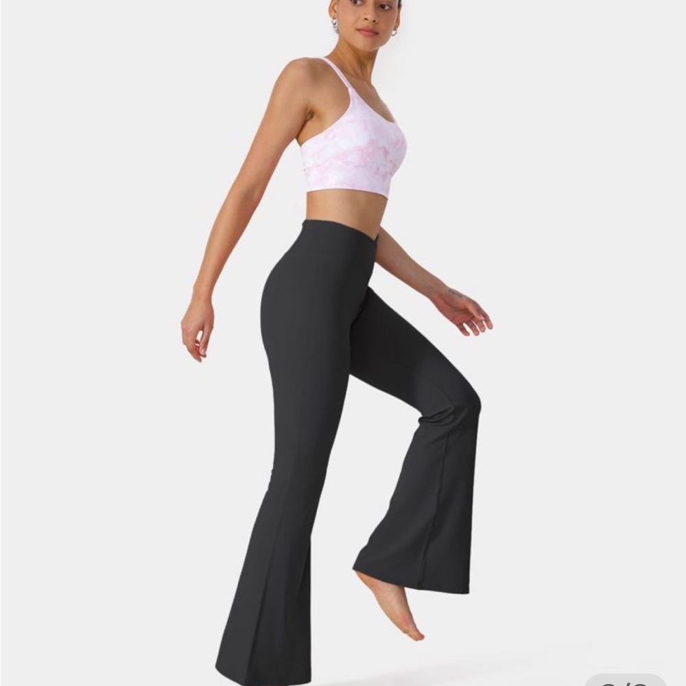 Halara Crossover High Waisted Back Pocket Super Flare Leggings - Picture 2 of 4